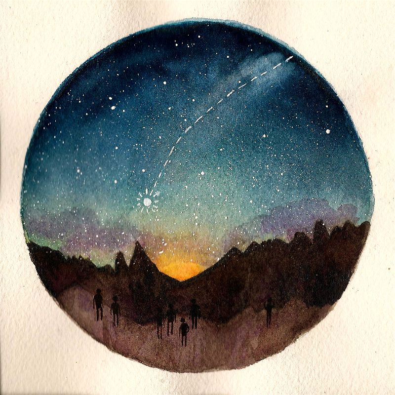painting of a falling star